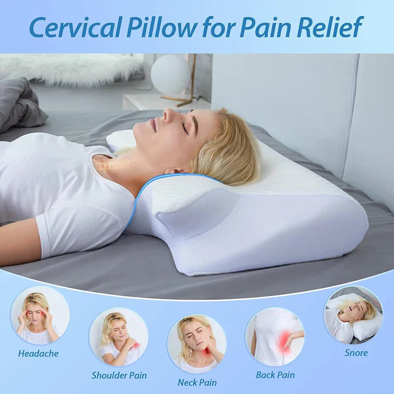 Coussin cervical en mousse à mémoire 2 en 1 avec conception ergonomique – RestAlign