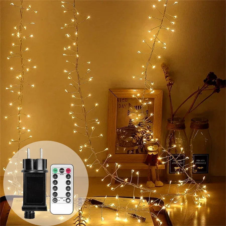 Guirlande LED Cluster Lumistra | Blanc chaud & Blanc froid | 36 m Fil argenté | Étanche IP44 | Pour Noël, Mariage & Fête