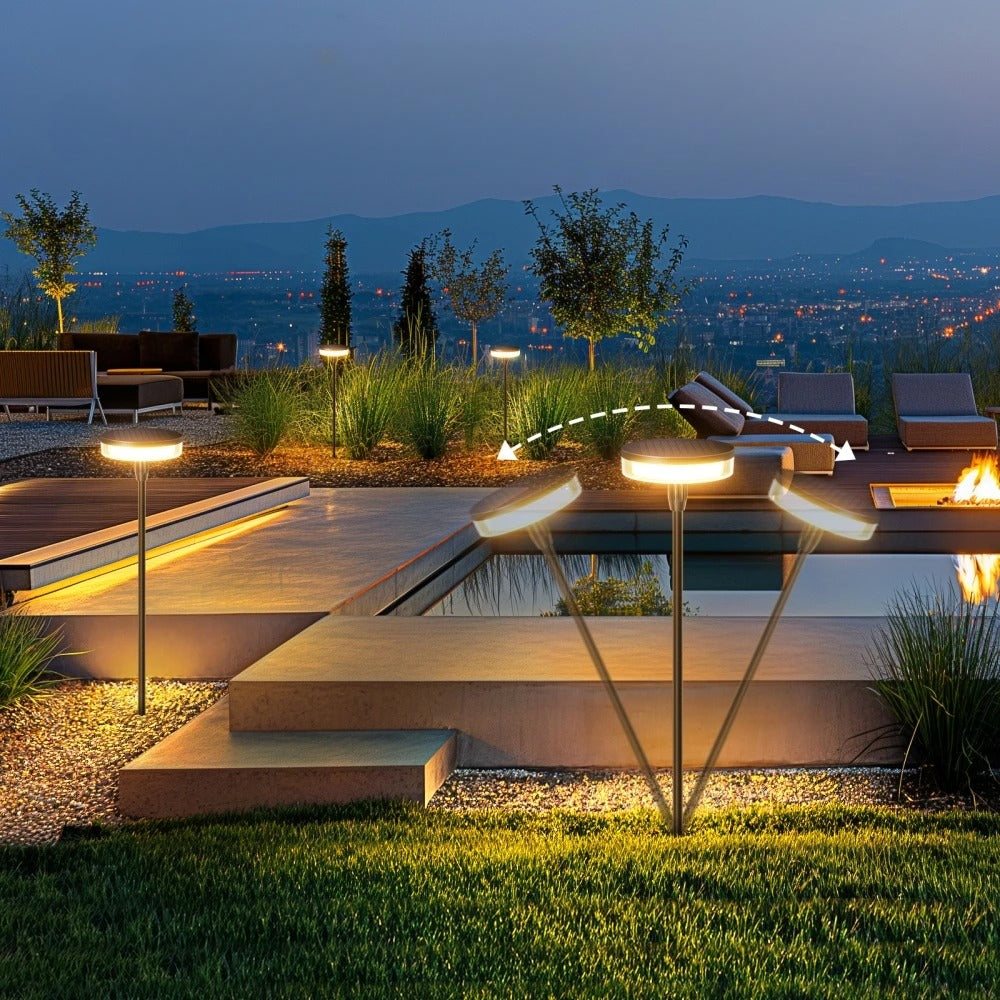 Lampe de jardin oscillante à énergie solaire