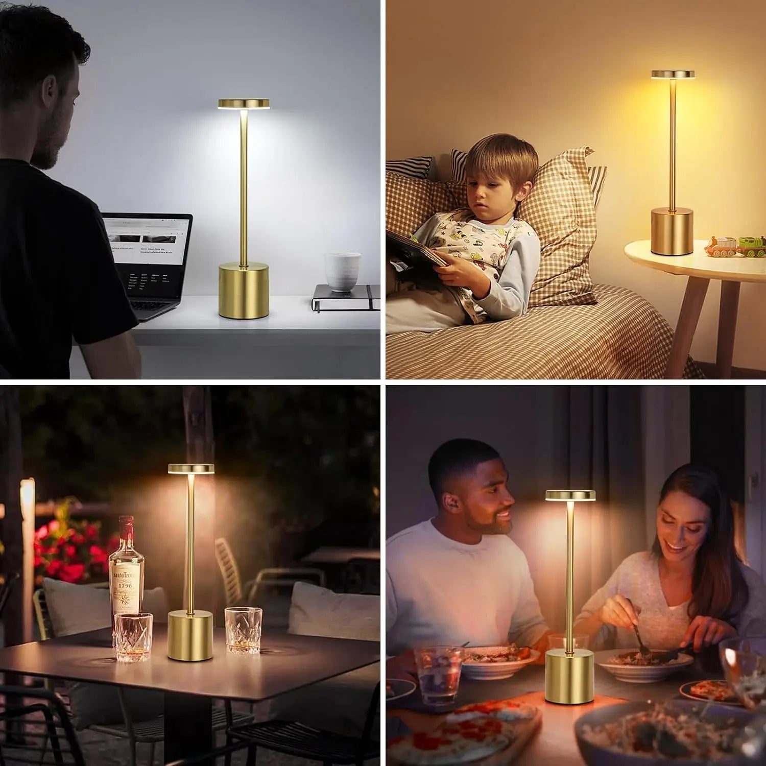 Lampe de table LED rechargeable à toucher