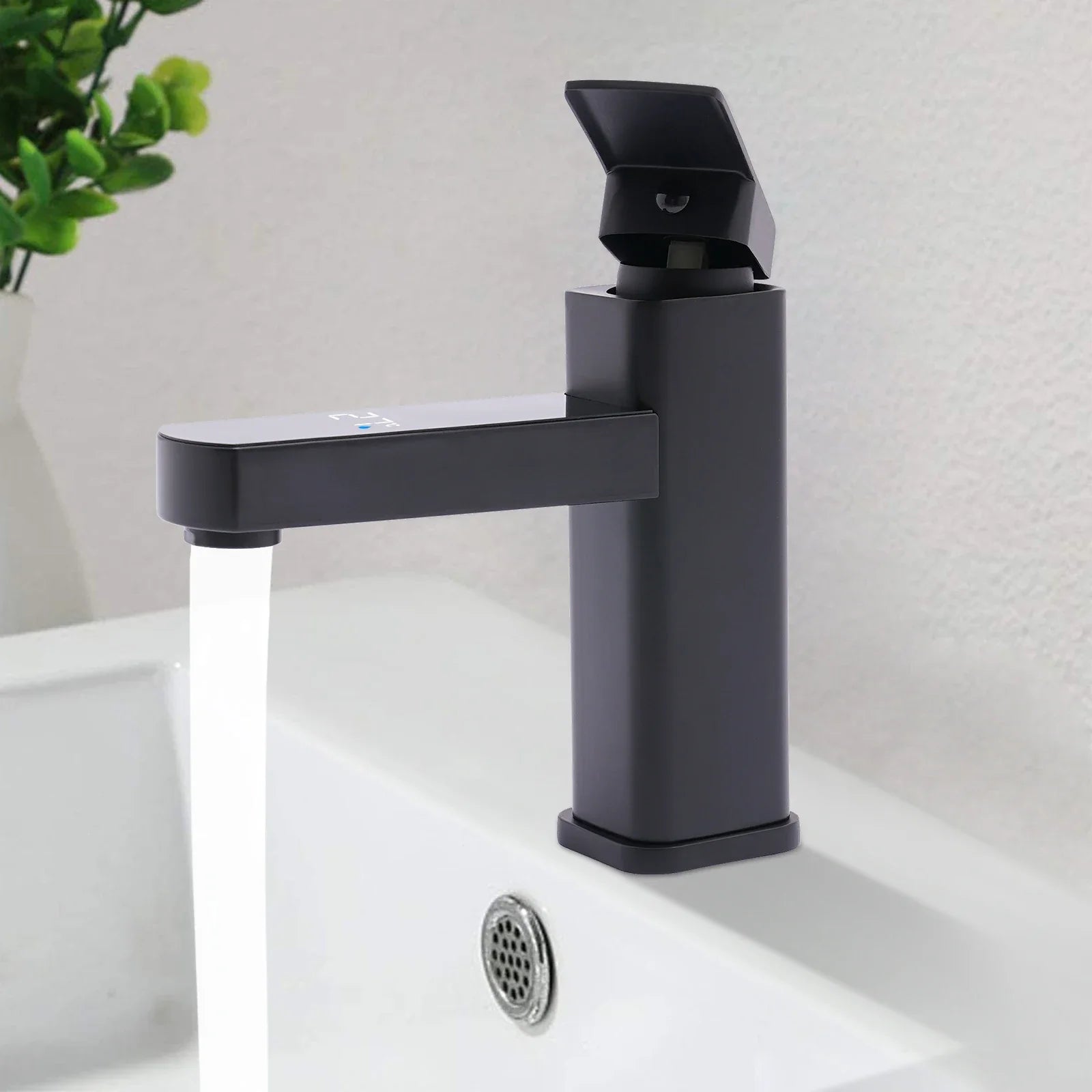 Robinet de lavabo avec affichage numérique de la température