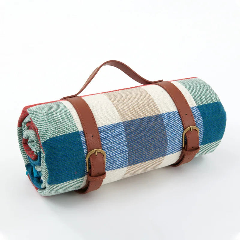 Couverture de Pique-Nique Imperméable avec Motif à Carreaux et Rembourrage en Mousse Confortable