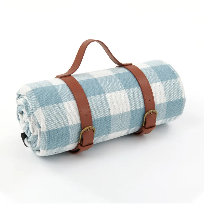Couverture de Pique-Nique Imperméable avec Motif à Carreaux et Rembourrage en Mousse Confortable