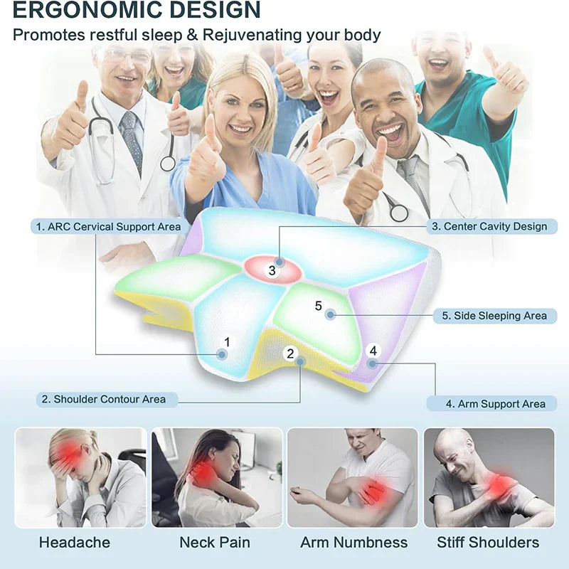 Coussin cervical en mousse à mémoire 2 en 1 avec conception ergonomique – RestAlign