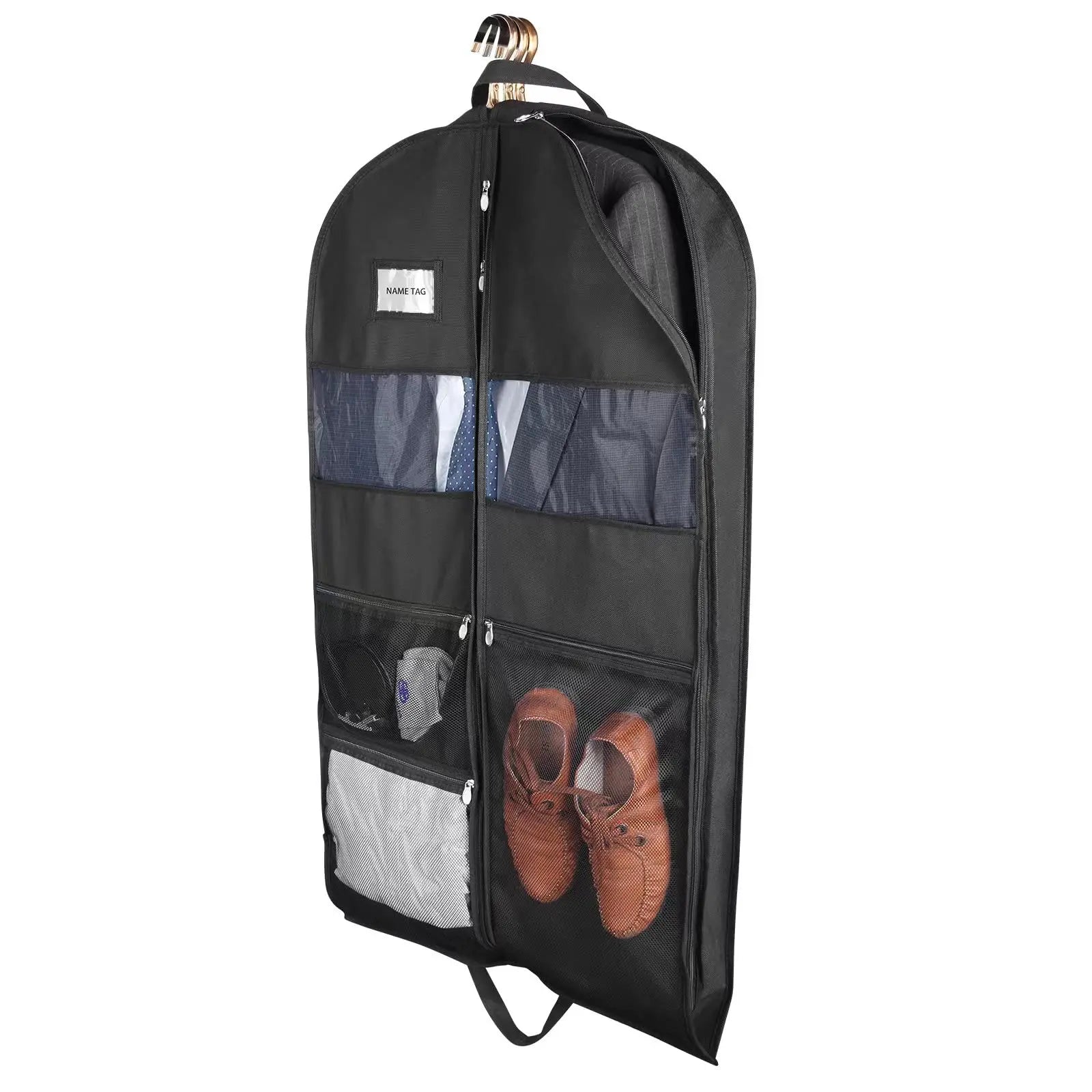 ReiseKleider Sac à vêtements pour voyages | Fermeture éclair double face & poches XXL | Respirant & Transparent | Organisateur de costume suspendu de 43 pouces