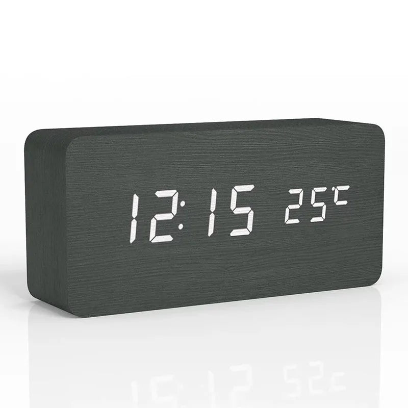 Skanto | Réveil numérique en bois | Écran LED | Design moderne | Silencieux | Écologique