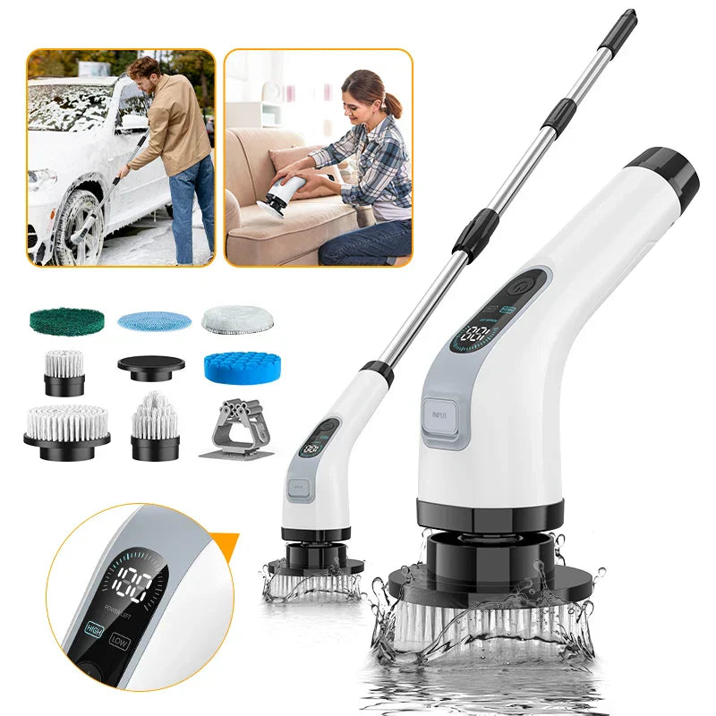 Brosse de Nettoyage Électrique Sans Fil avec 7 Têtes de Nettoyage - SpinClean