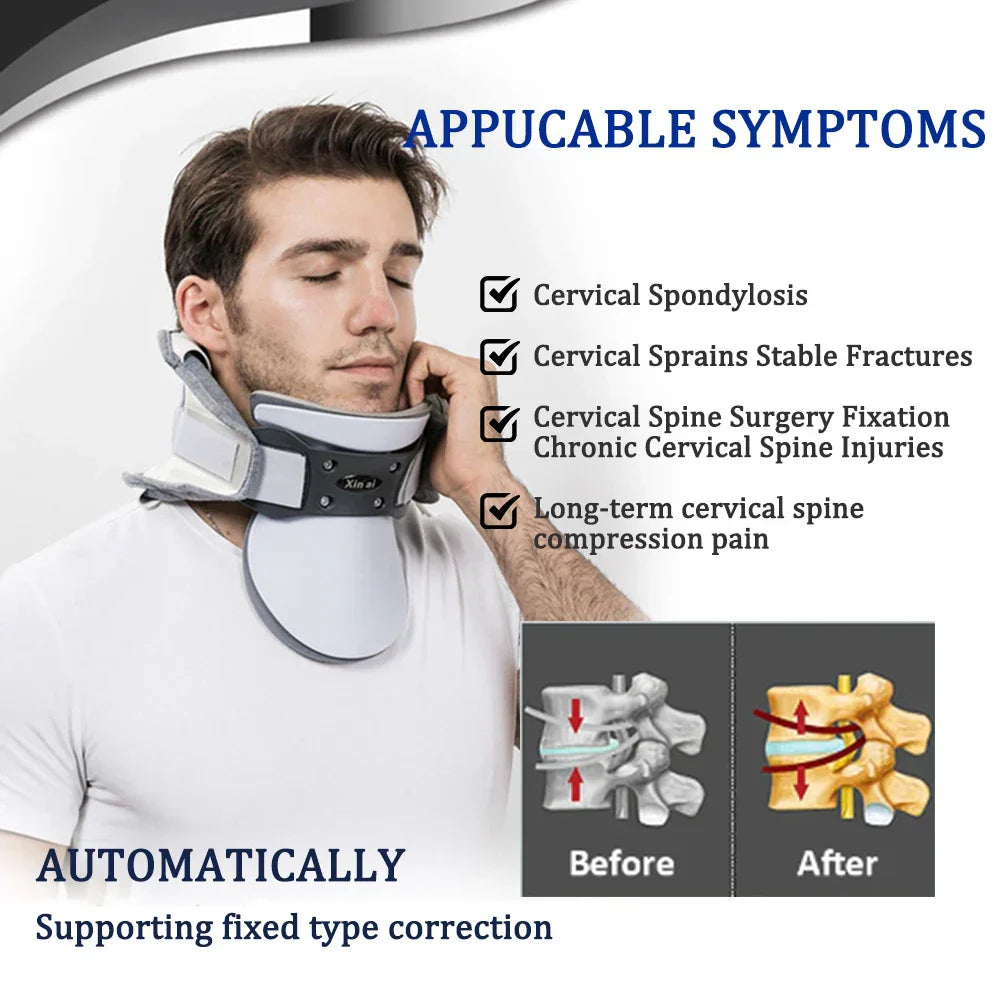 Dispositif de traction cervicale gonflable réglable avec compresse chauffante – Neris