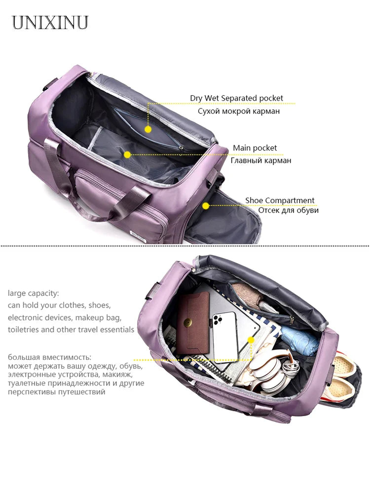 Sac de voyage Veyora WeekAir | Capacité de 35 L | Avec compartiment à chaussures & séparation humide/sèche | Pour les voyages en avion, le sport & les escapades de week-end