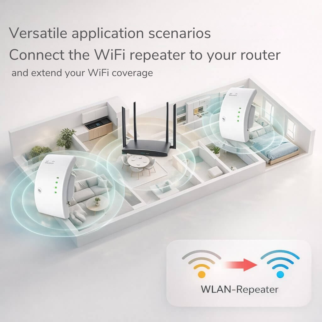 Amplificateur de signal | Plus de portée | Installation simple Plug and Play | WiFiora