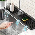 DRAINSAFE - Tapis de Lavabo en Silicone Flexible Découpable avec Système de Drainage Rapide