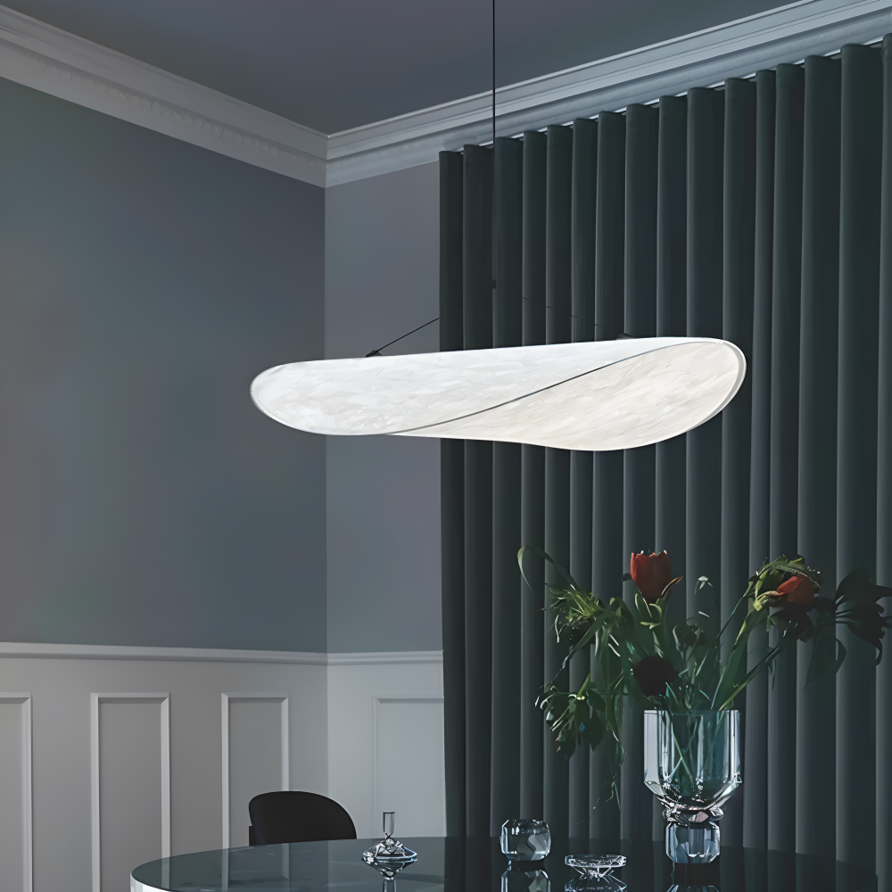 Silvara Suspension – Suspension en Tissu et Métal avec LED Fait Main