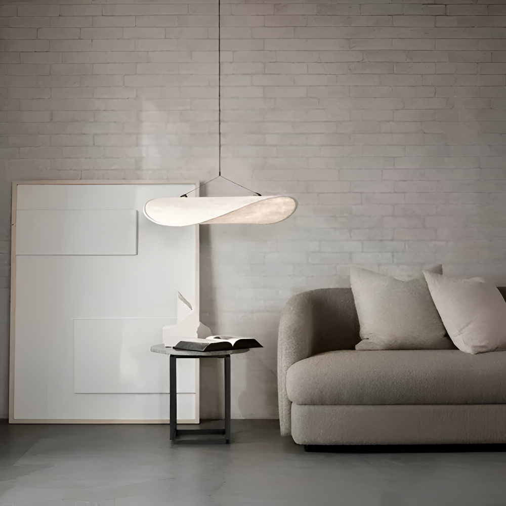 Silvara Suspension – Suspension en Tissu et Métal avec LED Fait Main