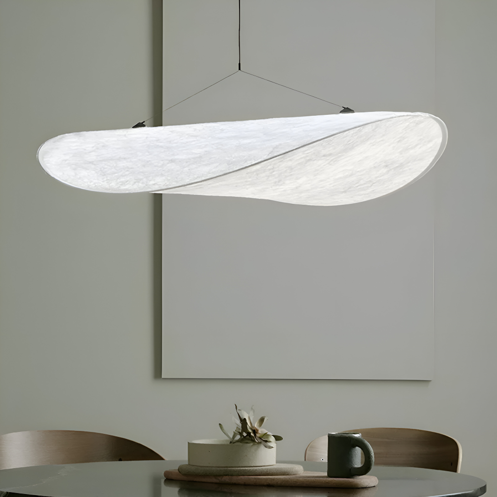Silvara Suspension – Suspension en Tissu et Métal avec LED Fait Main