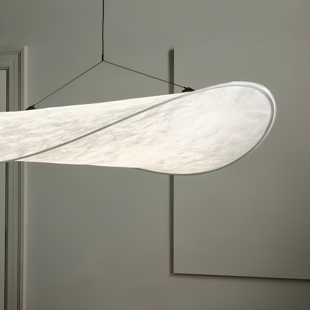 Silvara Suspension – Suspension en Tissu et Métal avec LED Fait Main