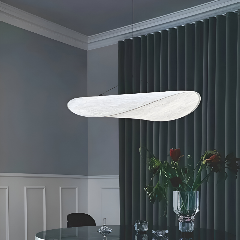 Silvara Suspension – Suspension en Tissu et Métal avec LED Fait Main