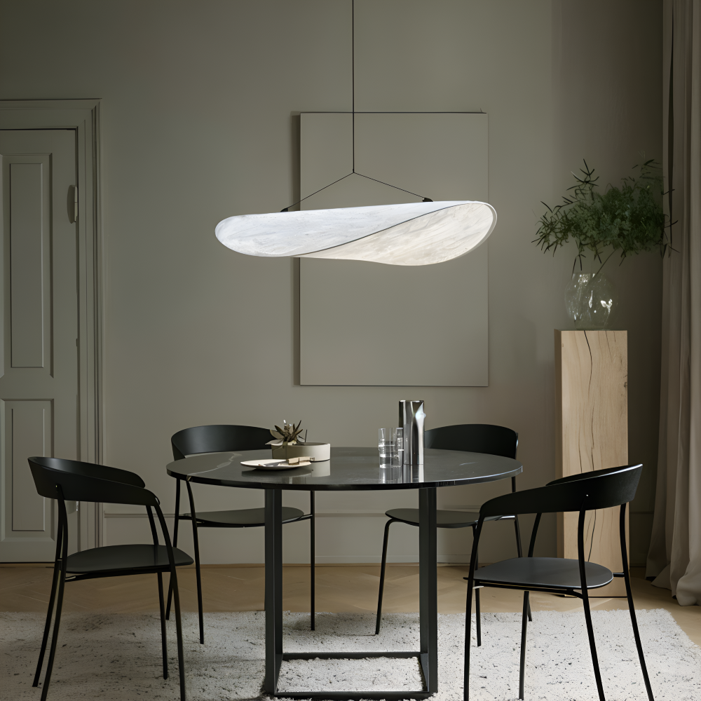 Silvara Suspension – Suspension en Tissu et Métal avec LED Fait Main