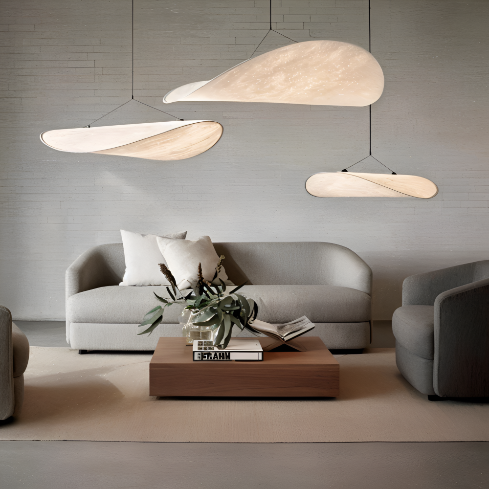 Silvara Suspension – Suspension en Tissu et Métal avec LED Fait Main