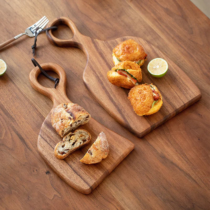 Pack de 2 planches à découper en noyer premium – Ensemble élégant et durable de planches à découper et de service