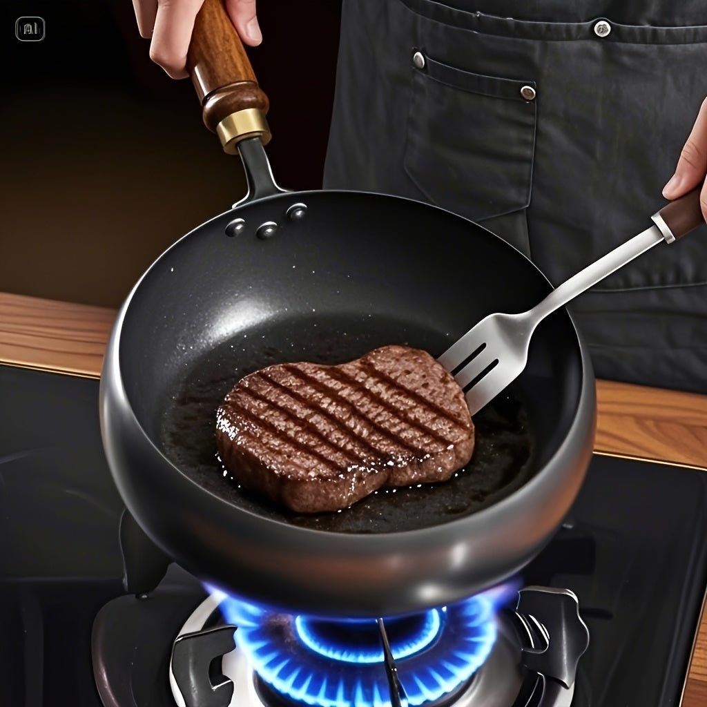 CASTFORGE - Poêle en fonte robuste avec couvercle conçue pour une excellente rétention de chaleur et des performances de cuisson polyvalentes