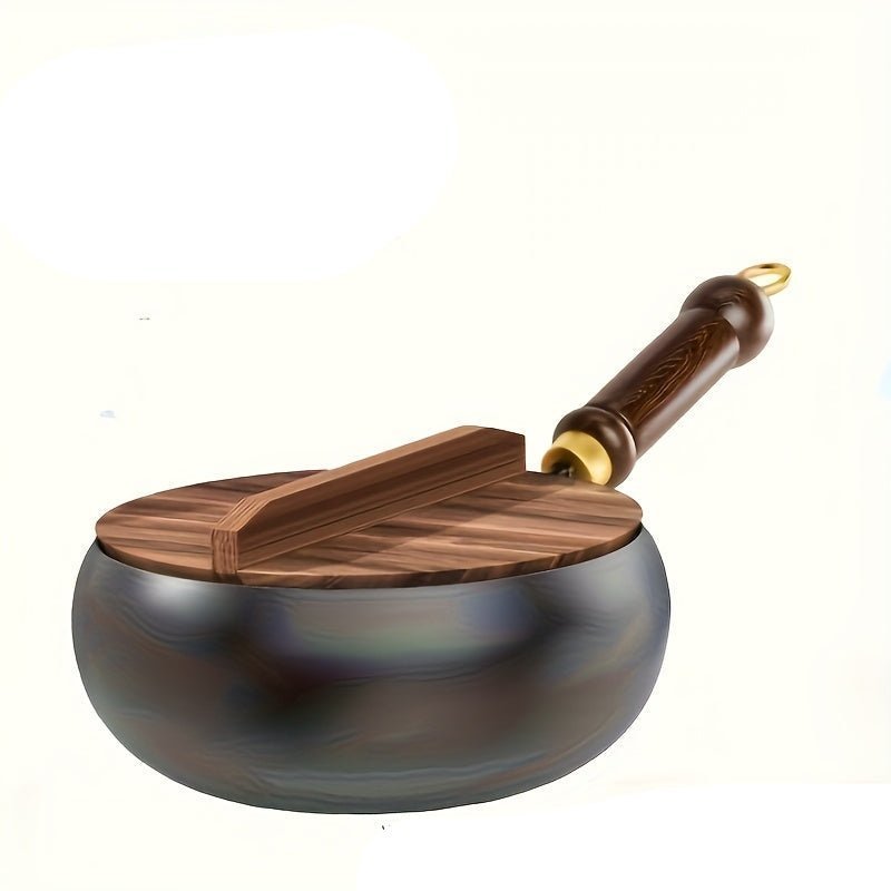 CASTFORGE - Poêle en fonte robuste avec couvercle conçue pour une excellente rétention de chaleur et des performances de cuisson polyvalentes