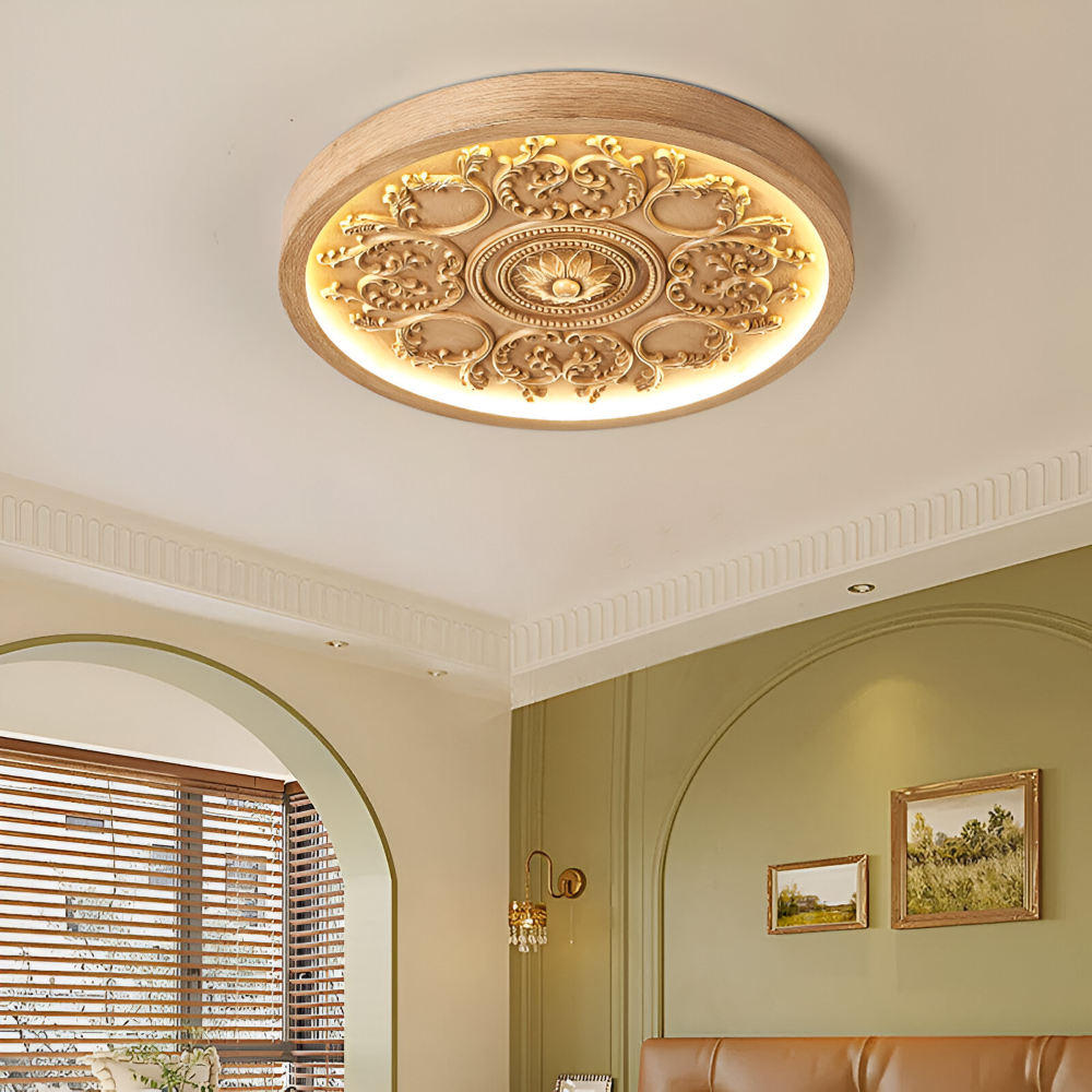 Lampe de plafond LED sculptée en résine – dimmable moderne