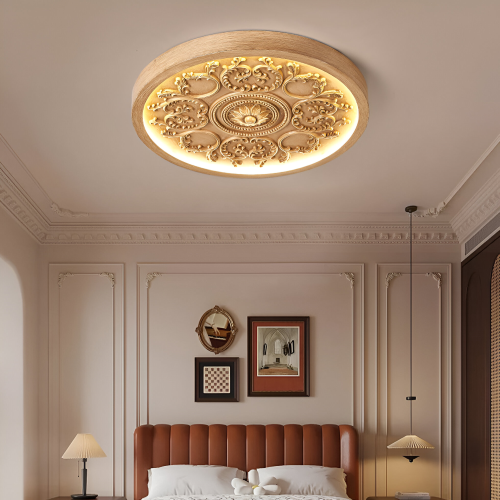 Lampe de plafond LED sculptée en résine – dimmable moderne