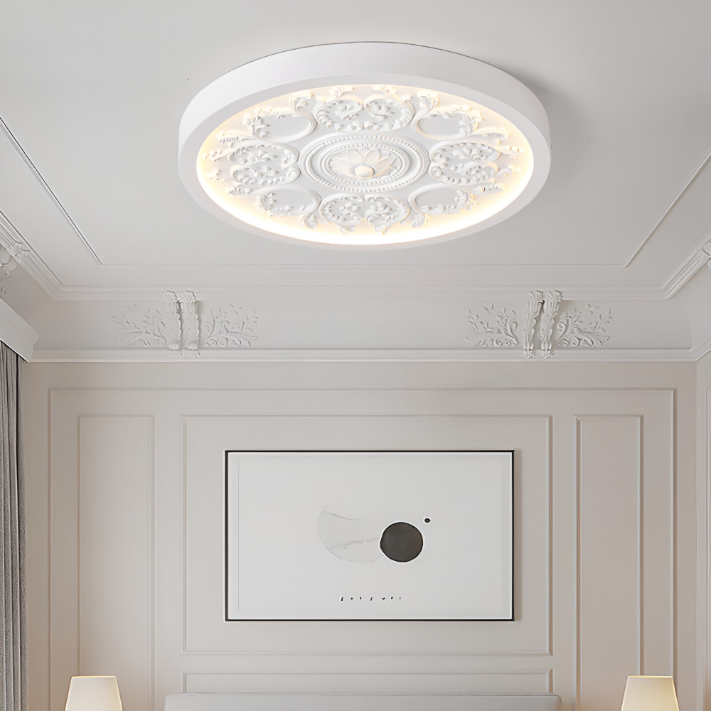 Lampe de plafond LED sculptée en résine – dimmable moderne