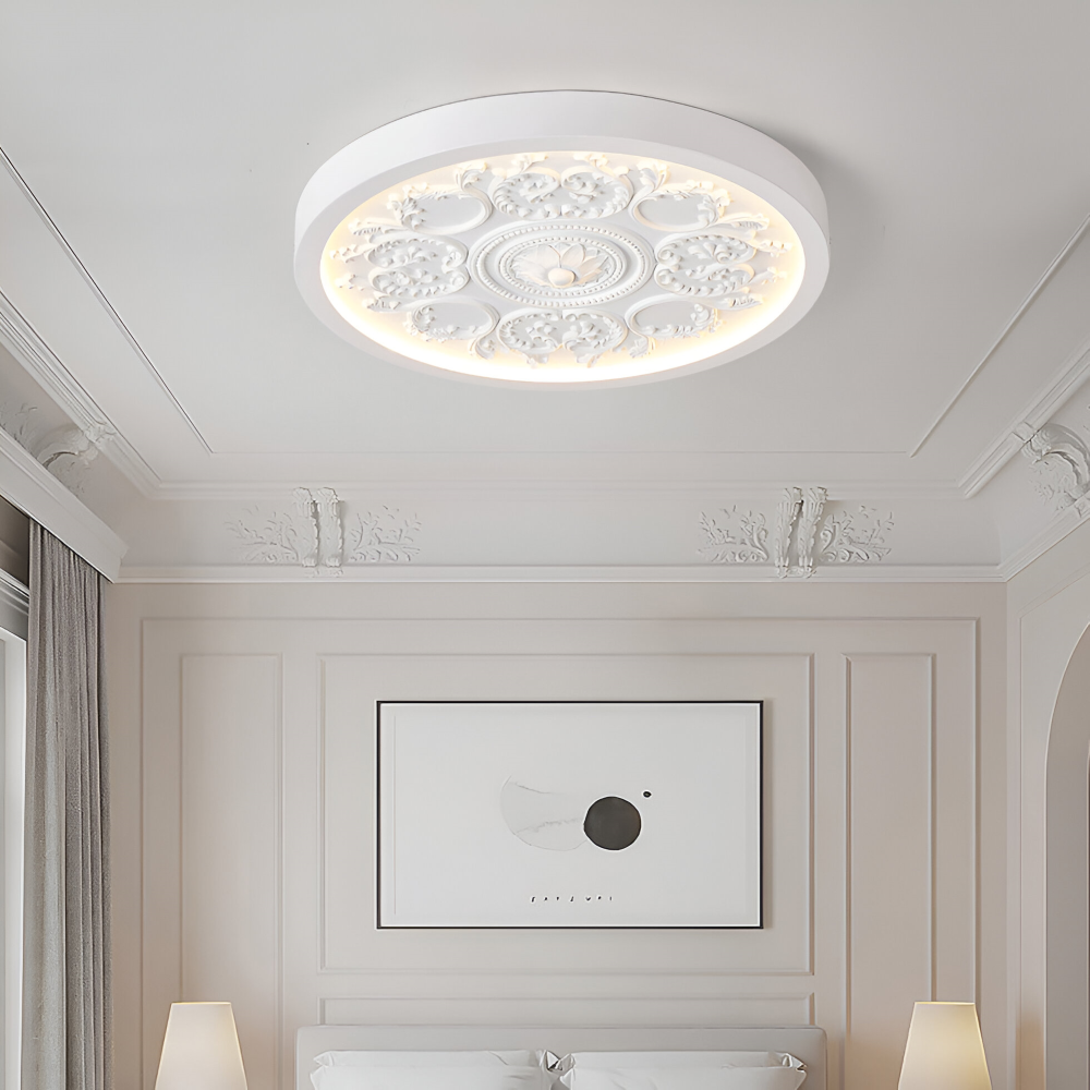 Lampe de plafond LED sculptée en résine – dimmable moderne