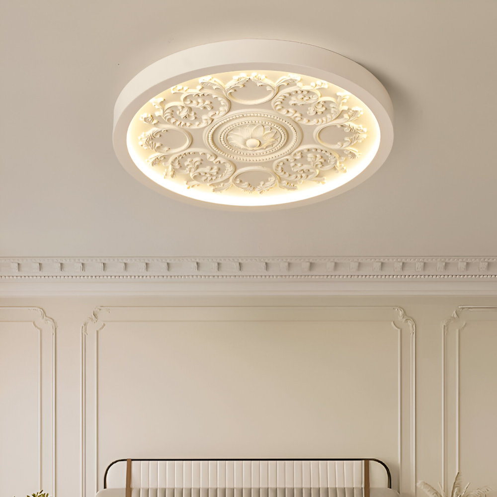 Lampe de plafond LED sculptée en résine – dimmable moderne