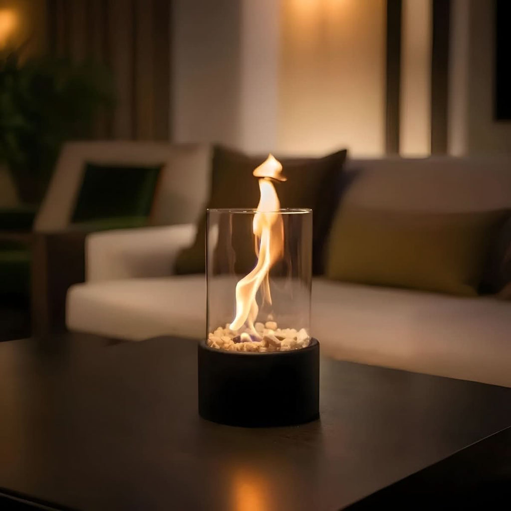 FLAMECORE - Cheminée de table portable conçue pour un éclairage d'ambiance propre, sans fumée, pour une utilisation intérieure et extérieure