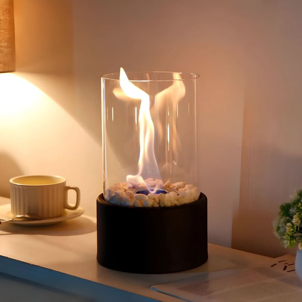 FLAMECORE - Cheminée de table portable conçue pour un éclairage d'ambiance propre, sans fumée, pour une utilisation intérieure et extérieure