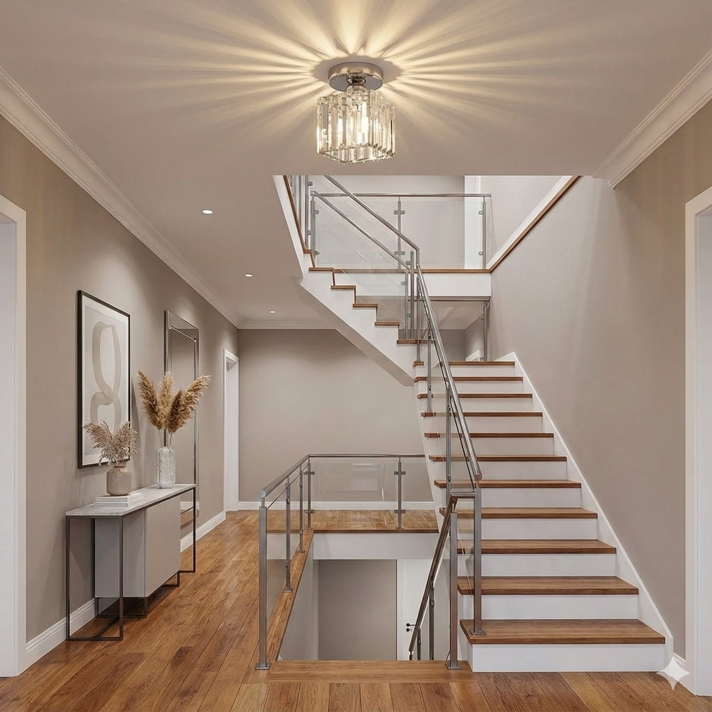 Lustre Encastré Élégant - Éclairage Moderne pour Couloir