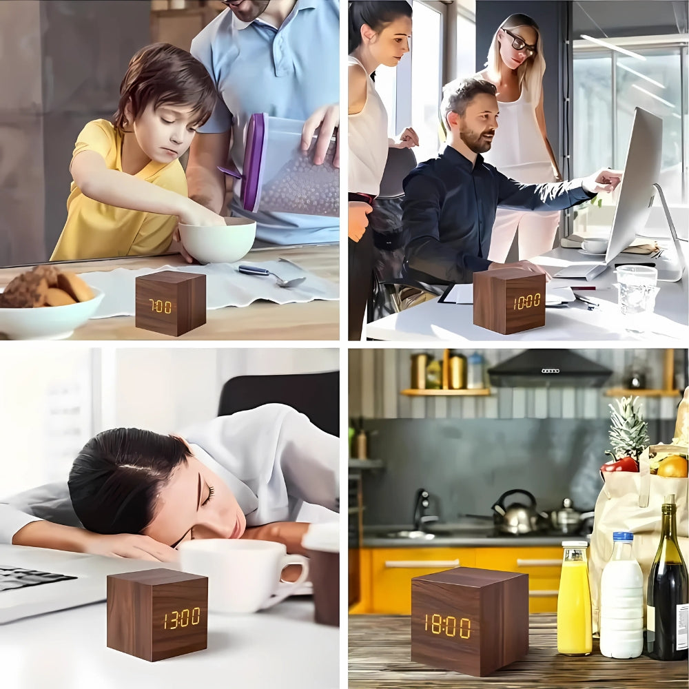 SLEEKCUBE - Réveil numérique avec affichage de la température et fonction de répétition