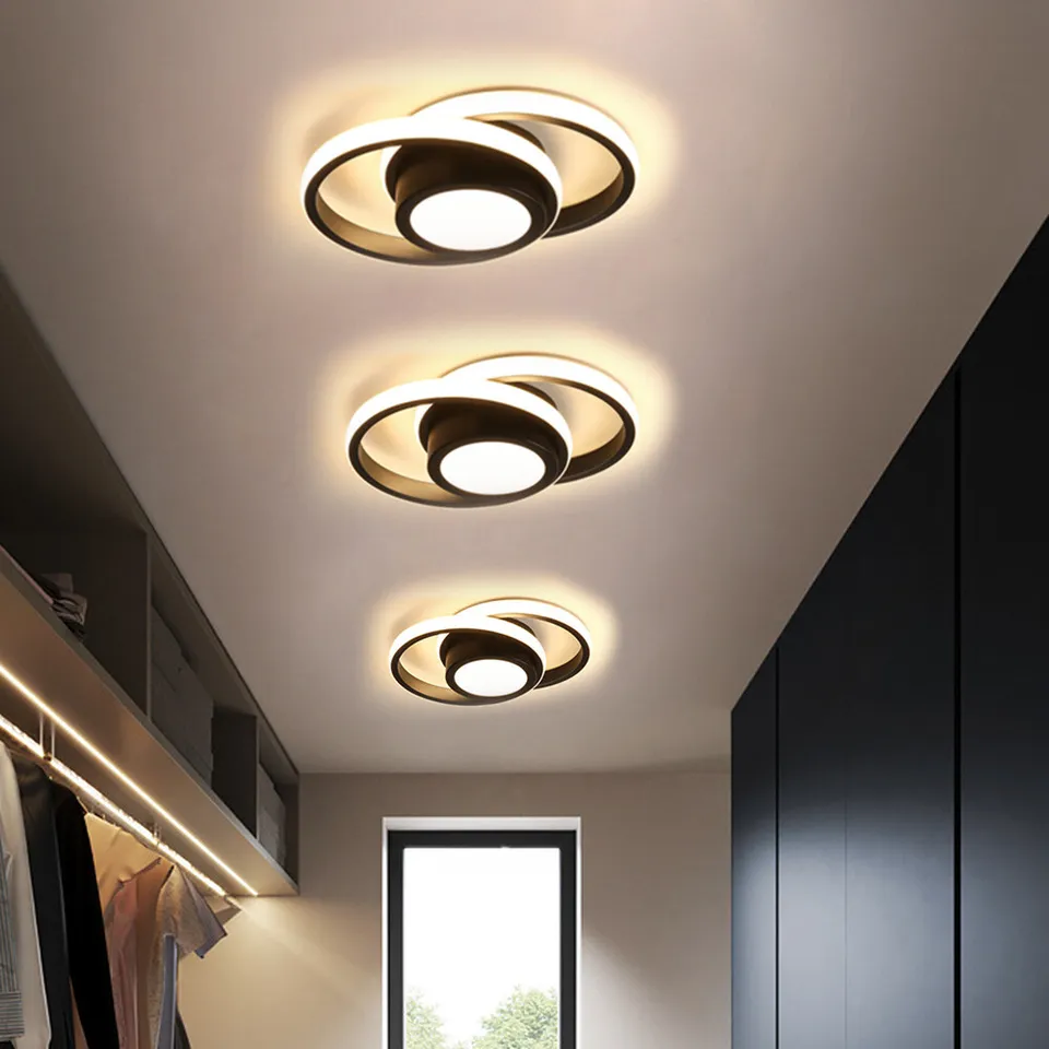 Lustre de plafond à double anneau élégant - Luminaire LED moderne