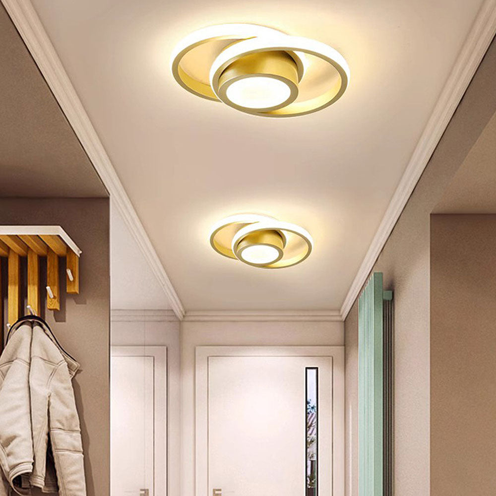 Lustre de plafond à double anneau élégant - Luminaire LED moderne