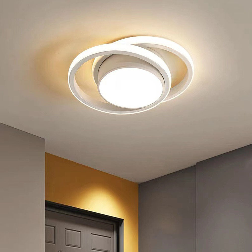 Lustre de plafond à double anneau élégant - Luminaire LED moderne
