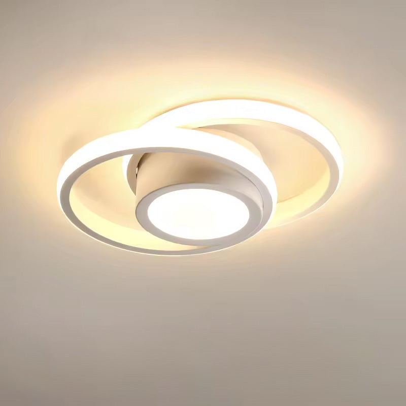Lustre de plafond à double anneau élégant - Luminaire LED moderne