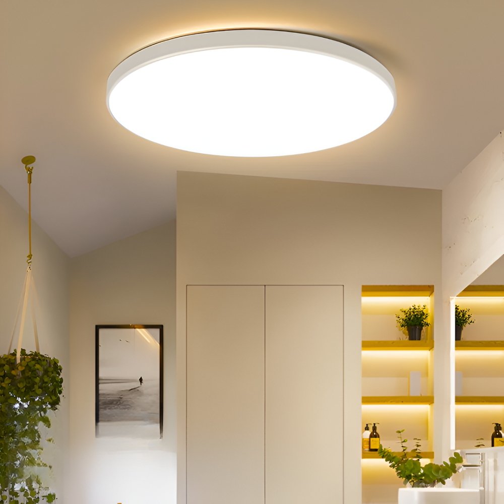 SlimAura Plafonnier – Plafonnier LED Ultra Fin Rond au Design Moderne