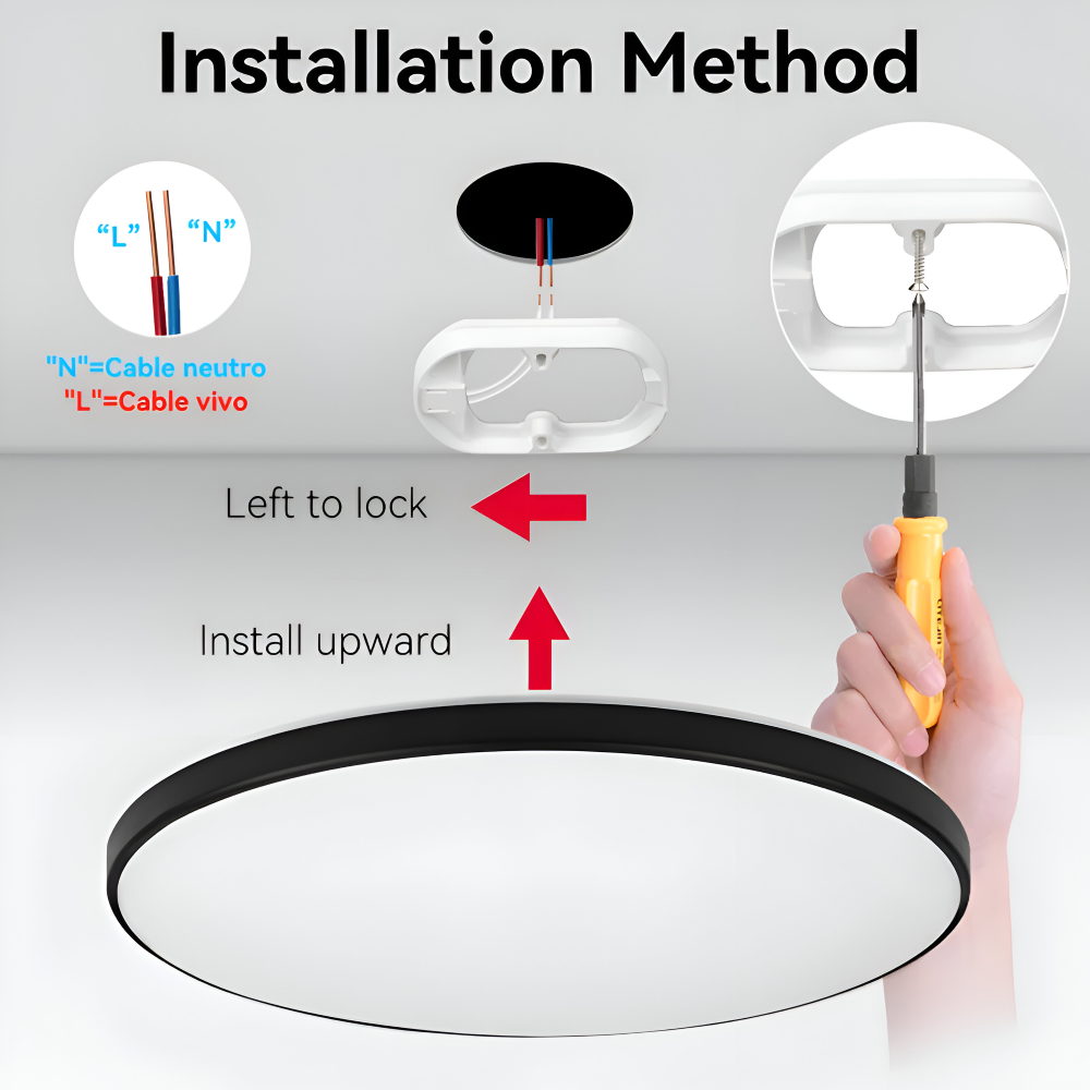 SlimAura Plafonnier – Plafonnier LED Ultra Fin Rond au Design Moderne