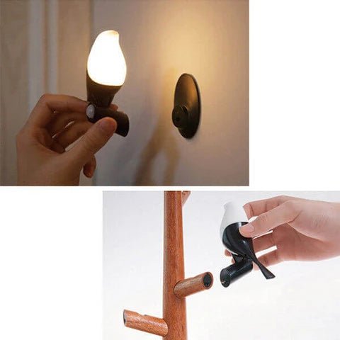 Lampe de table LED avec capteur – lampe sans fil avec capteur de mouvement et aspect bois