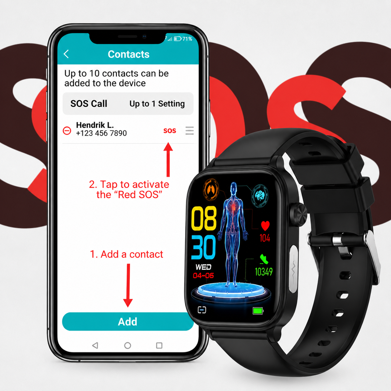 LIFELINK – Montre de Fitness Intelligente avec Surveillance de l'Oxygène et Connectivité Bluetooth