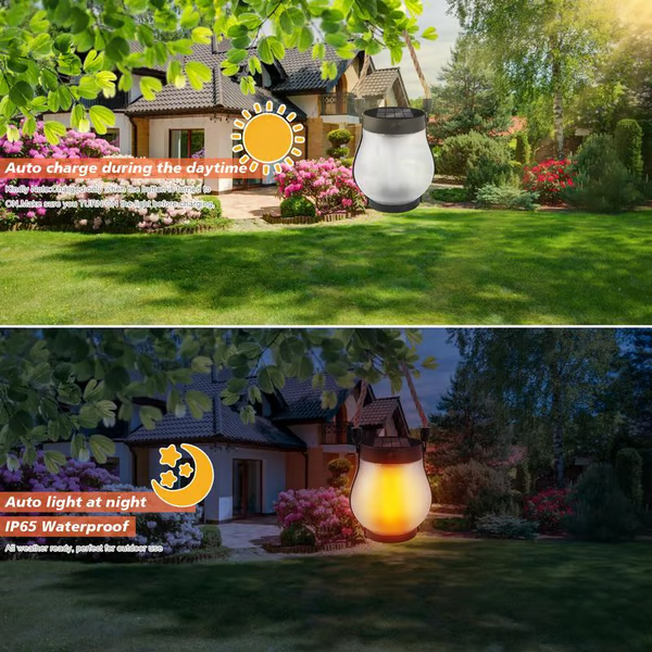 Lampes de jardin solaires | Effet flamme | Résistantes aux intempéries | WildLight