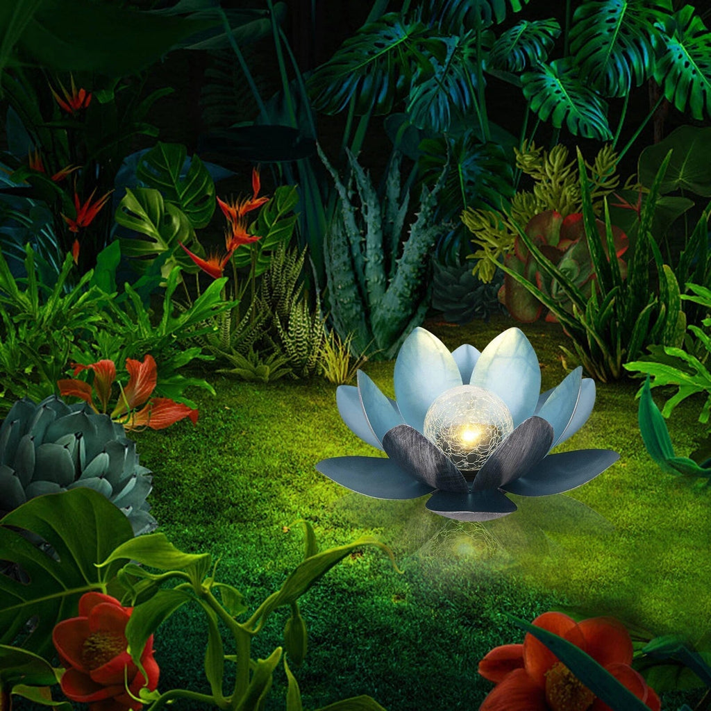 LOTUSRADIANCE – Lampe Lotus Solaire pour une Ambiance Extérieure Élégante