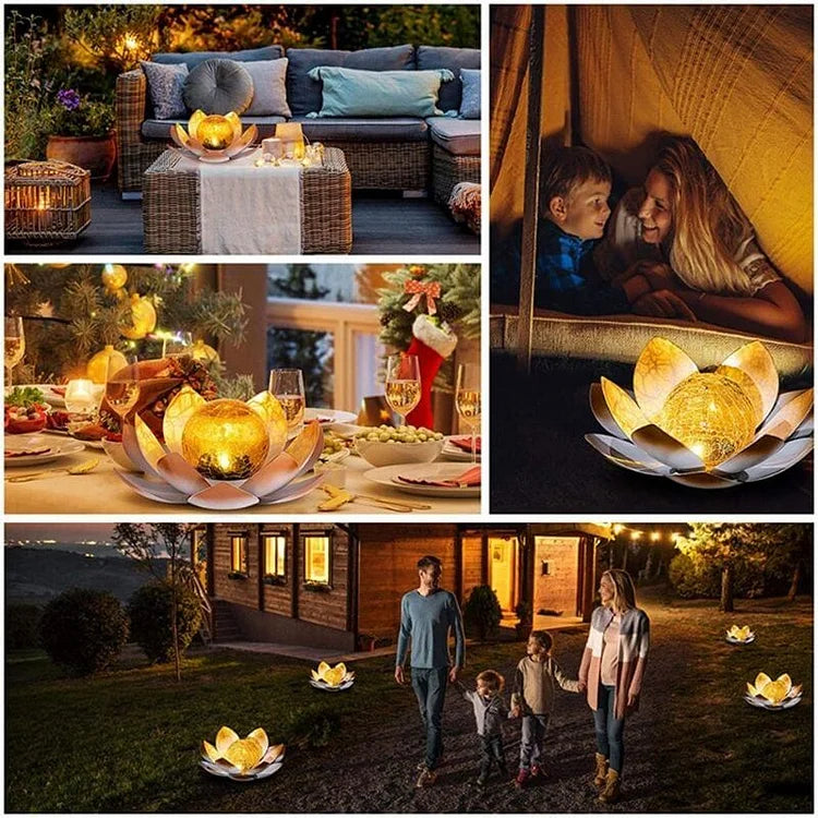 LOTUSRADIANCE – Lampe Lotus Solaire pour une Ambiance Extérieure Élégante