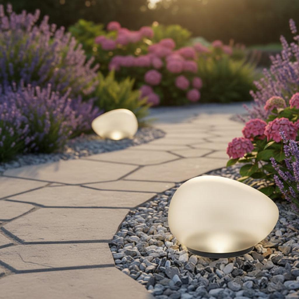 LunaStone | Lumière de Pierre Pebble Solaire d'Extérieur, Lumière LED Étanche pour Chemin de Jardin
