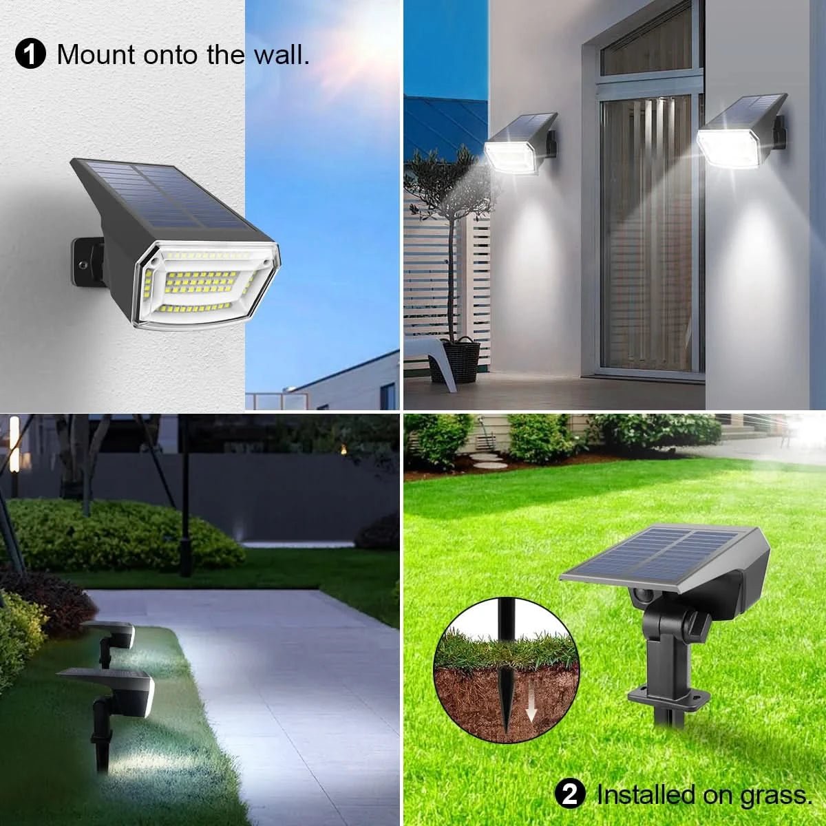 SUNRAYLUX – Lampe de projecteur LED solaire pour l'éclairage de sécurité extérieur