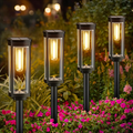 Lampes de jardin solaires extérieures avec verre lumineux