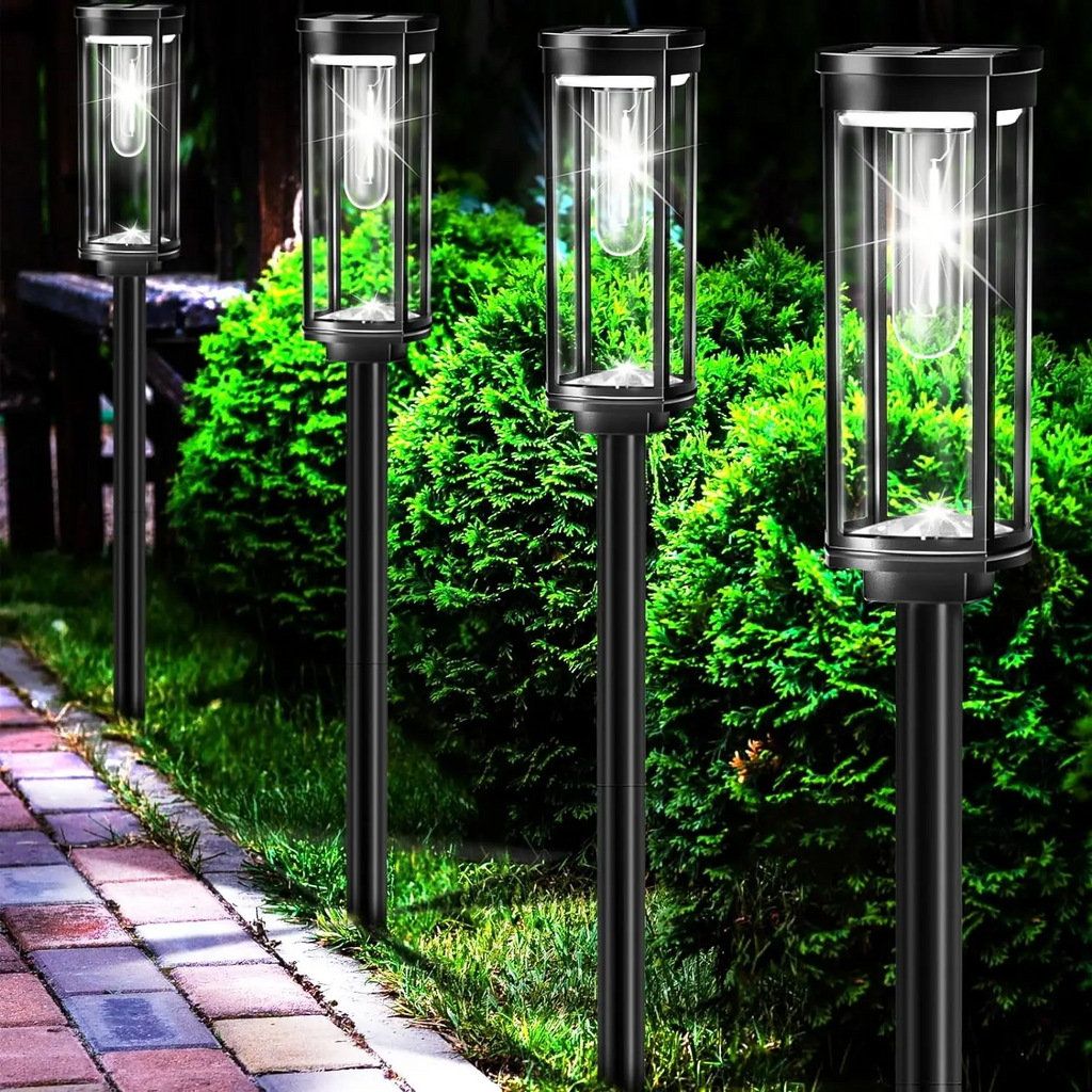 Lampes de jardin solaires extérieures avec verre lumineux