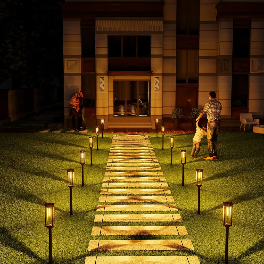 Lampes de jardin solaires extérieures avec verre lumineux